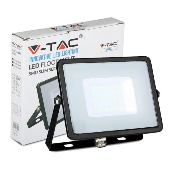 Proiettore Led 30W Luce Fredda SLIM 2400 Lumen PRO Nero